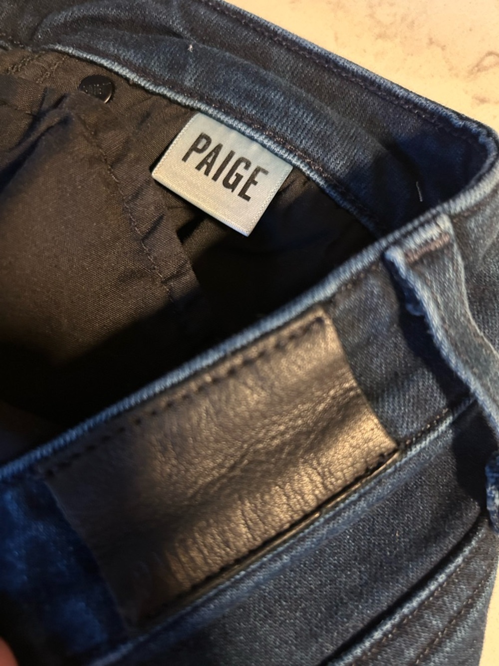 PAIGE Genevieve Dark Blue Flare Stretch Jeans 30” Inseam in Color Novela - Picture 15 of 16